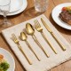 30pcs Gold Stainless Steel  Cutlery Set Flatware Tableware Utensil Dinnerware 
